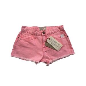 Current‎ Elliott Shorts Womens Pink Denim 23 The Boyfriend Frayed Hem Brand New